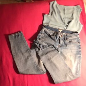 J. Crew Stretch Toothpick Skinny Jeans 26/28 Light